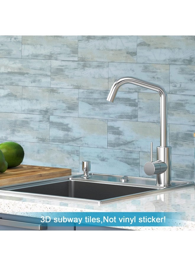 Benice BeNice Peel and Stick Backsplash Large Bathroom Subway Tiles,Peel and Stick Tile Kitchen Backsplash Tiles,Shower Tiles Peel and Stick Wall Tiles Waterproof Teal(23Tiles) Califonia Blue  - Image 4