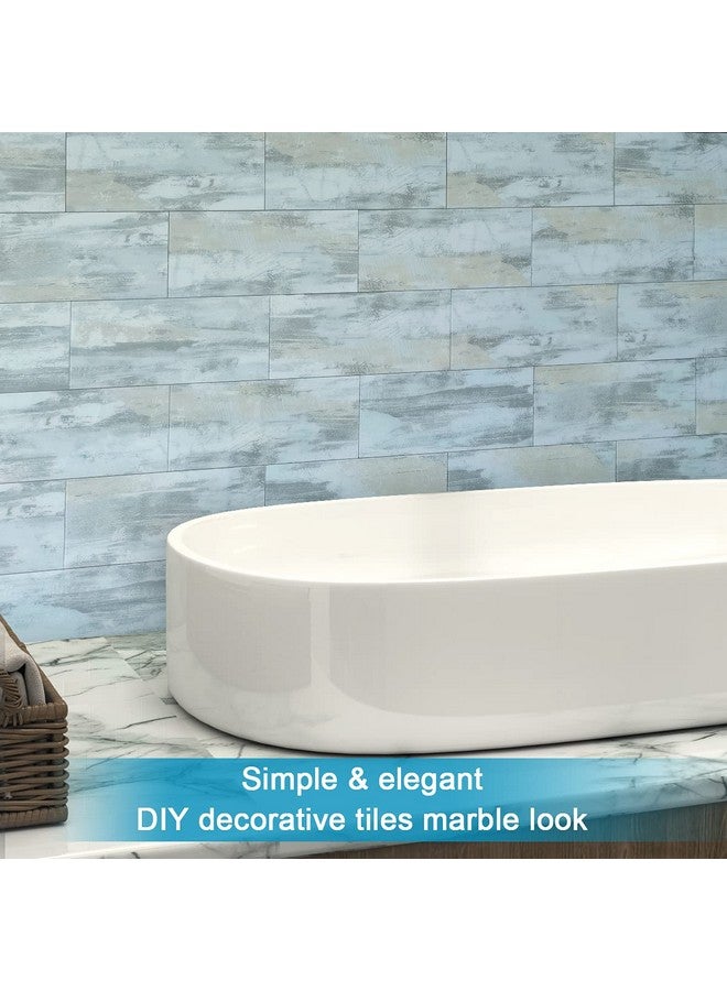 Benice BeNice Peel and Stick Backsplash Large Bathroom Subway Tiles,Peel and Stick Tile Kitchen Backsplash Tiles,Shower Tiles Peel and Stick Wall Tiles Waterproof Teal(23Tiles) Califonia Blue  - Image 5