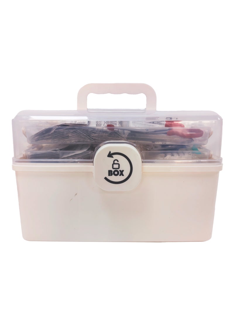 تيانبو فيرست صندوق الأدوية تيانبو فيرست (257 قطعة) - مثالي للاستخدام المنزلي مع مساحة إضافية لتنظيم مستلزماتك الضرورية - Image 1