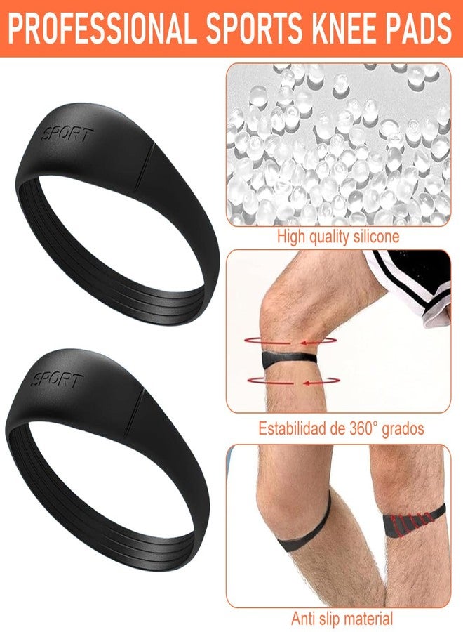 HANNEA® 2 PCS Knee Support for Men Gym Silicone Stretchy Knee Band for Pain Relief 26mm Wider Patellar Support Adjustable Patella Band Soft Design for Running, Tennis, Football - Image 4