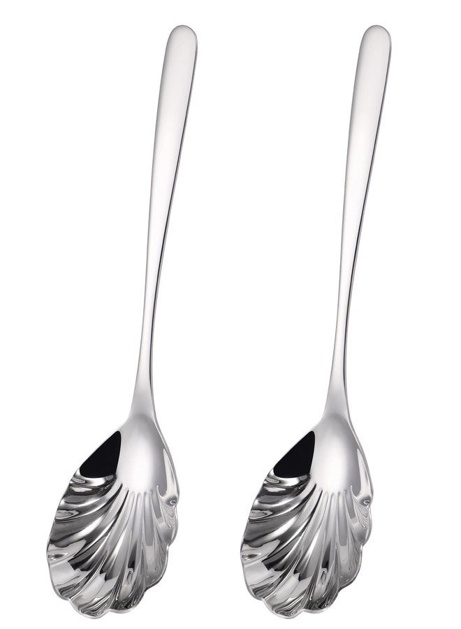 Mafier Large Serving Spoon,9" Serveware Spoons Set,Stainless Steel Catering Serving Utensils for Party Buffet Dinner Banquet Cooking Kitchen Basics,Dishwasher Safe(Silver) - Image 1