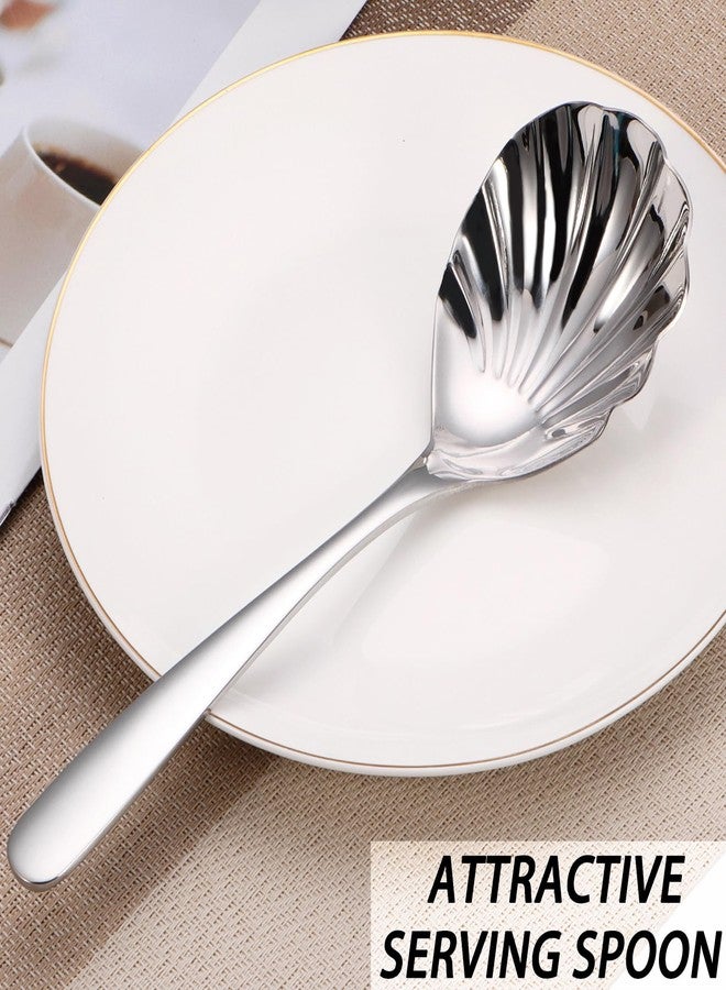 Mafier Large Serving Spoon,9" Serveware Spoons Set,Stainless Steel Catering Serving Utensils for Party Buffet Dinner Banquet Cooking Kitchen Basics,Dishwasher Safe(Silver) - Image 3