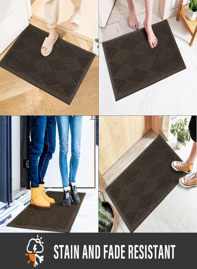 HIYARD Sturdy Front Door Mat, Absorbent Muddy Dirt Resist Welcome Door Mats Outdoor Indoor, Stain and Fade Resistant, Non-Slip Rubber Backing Low Profile Doormat for Entryway, 30×17, Brown - Image 4