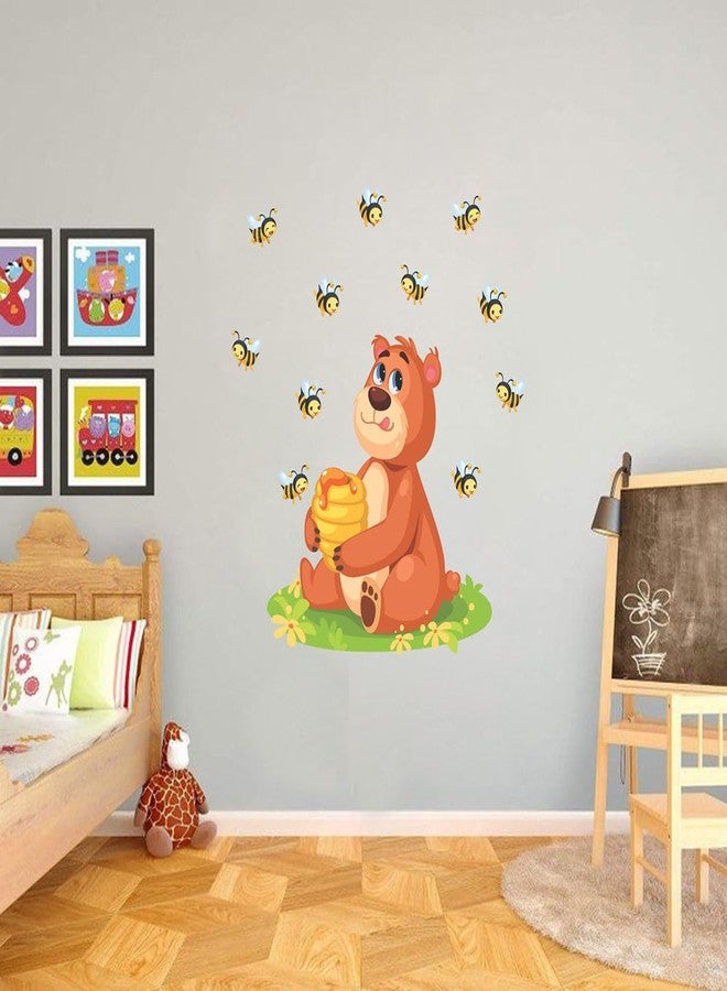 WALLBOOK Set of 2 Wall Stickers Welcome Home Butterfly | Bear with Honey for Home, Hall, Bedroom, Livingroom & Kitchen - Image 2