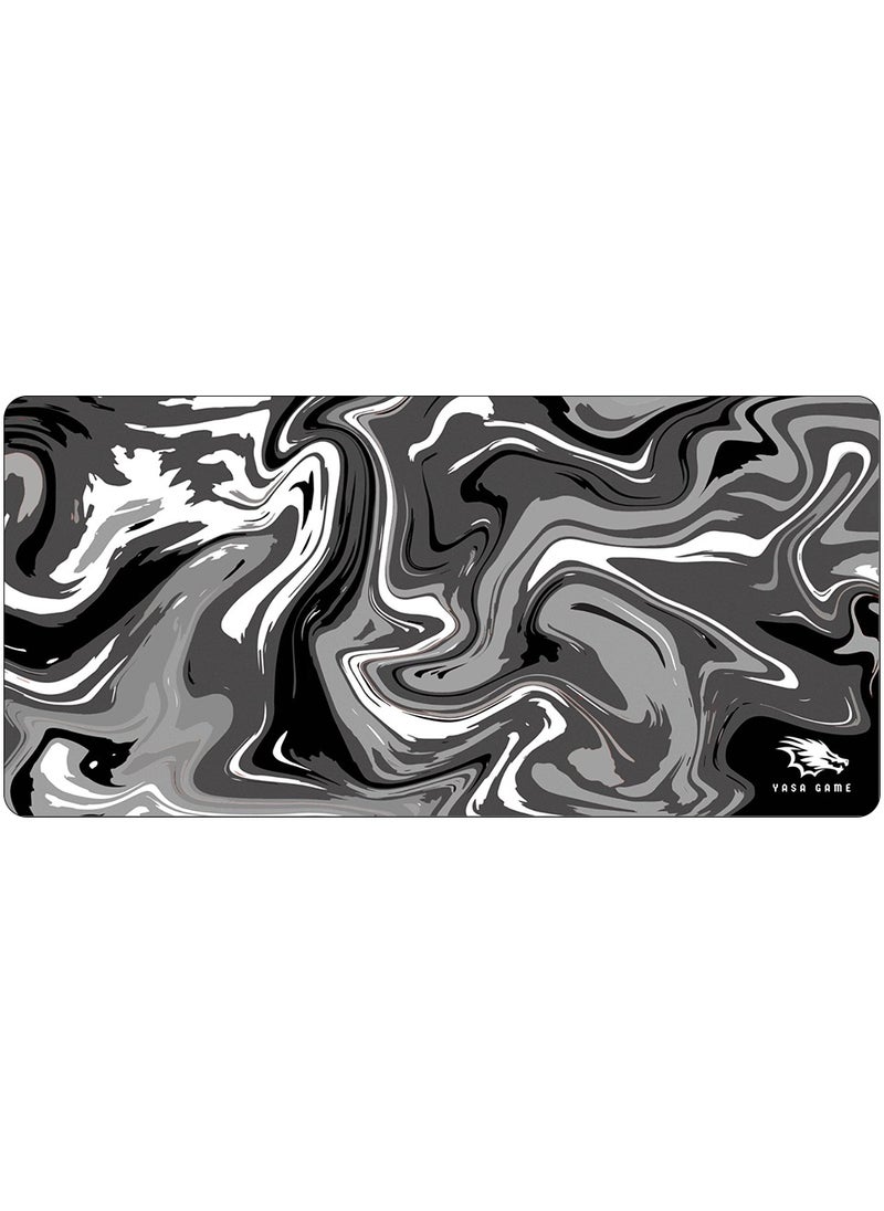 YASA GAME - Extended Large Gaming Mouse Pad 100 X 50 cm XXL Full Desk Art style & Mousepad Non-Slip Rubber Base Big Keyboard Mat with Stitched Edges water resist for Gaming from Yasa ( Liqued Black ) - Image 1