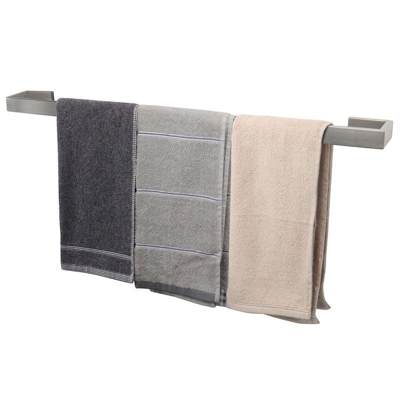 TocTen Bath Towel Rack Square Base Thicken SUS304 Stainless Steel Towel Bar for Bathroom Bathroom Bar Accessories Towel Rod Heavy Duty Wall Mounted Towel Holder Brushed Nickel 30 Inch