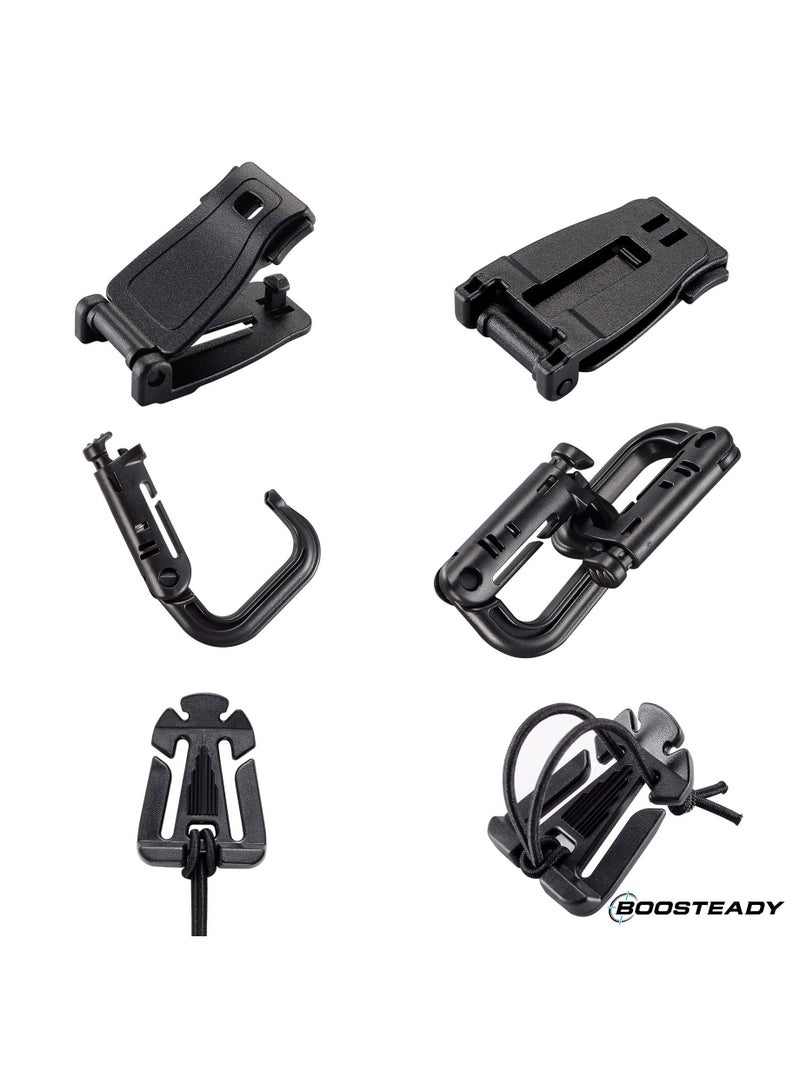 Green Tiger Kit of 30 Attachments for Molle Bag Tactical Backpack Vest Belt,D-Ring Grimlock Locking Gear Clip, Web Dominator Elastic Strings, Strap Management Tool Buckle - Image 4