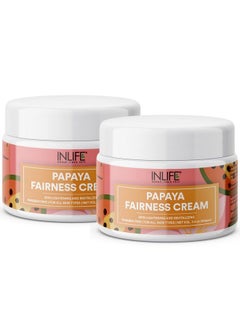 Inlife Natural Papaya Face Cream With Aloe Vera Anti Blemish Cream For Women & Men Paraben Free For All Skin Types (100G) (Pack Of 2)  - Image 1