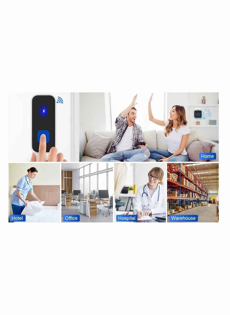 Y&D Waterproof Wireless Doorbell At 300 Feet with 55 Door Bell Chime 5 Levels Volume and LED Flash for Home Business  - Image 3