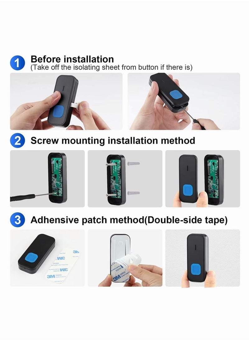 Y&D Waterproof Wireless Doorbell At 300 Feet with 55 Door Bell Chime 5 Levels Volume and LED Flash for Home Business  - Image 5