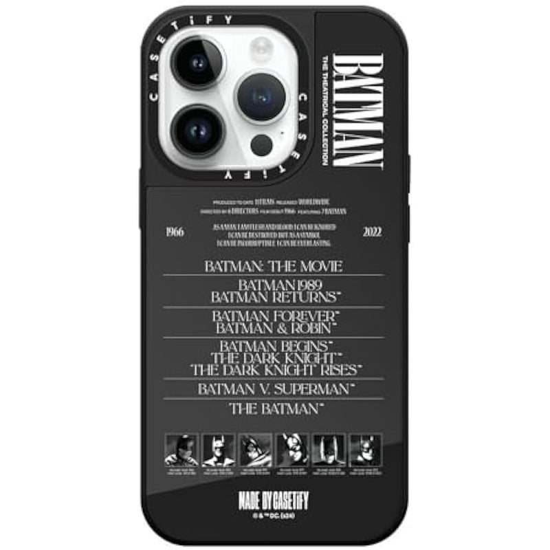 Casetify Mirror iPhone 14 Pro Case 【Batman Co-lab / 4.9ft Drop Protection/Compatible with Magsafe】 - A Hero Can be Anyone - Silver on Black - Image 1