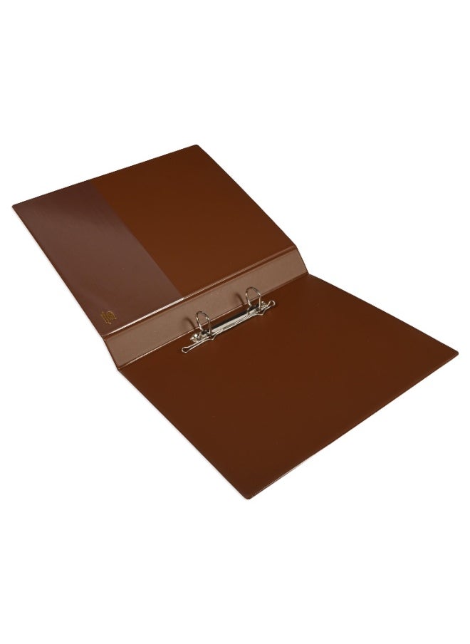 FIS Presentation Binder, 2D Ring Binder, Size Up to A4(210x297mm) Documents, Spine Size 1.50" Inches, Clear PVC Pocket, Easy to Insert Your Cover Design, Brown Color-FSBD225DPBBR  - Image 4