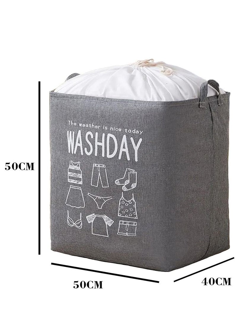 Deo King Foldable Waterproof Drawstring Clothes Storage Basket 10L - Image 2