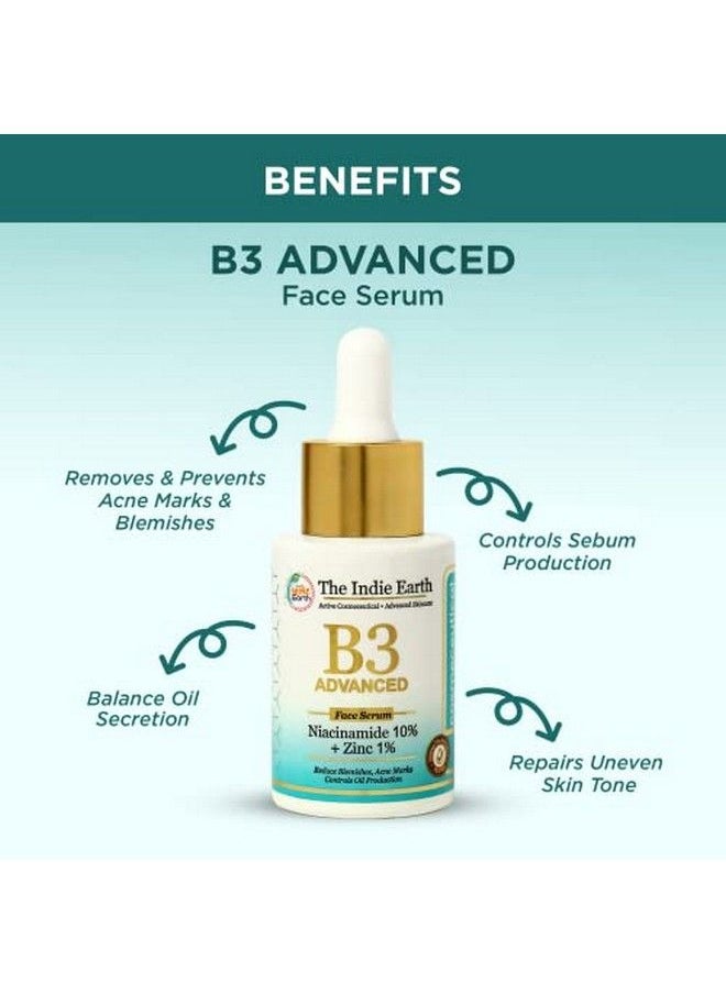 The Indie Earth B3 Advanced Niacinamide 10% & Zinc 1 % Face Serum ; Dermatologically Tested ; Face Serum For Acne Marks Blemishes & Oil Balancing With Zinc ; Serum For Oily & Acne Prone Skin ; 30 Ml  - Image 4