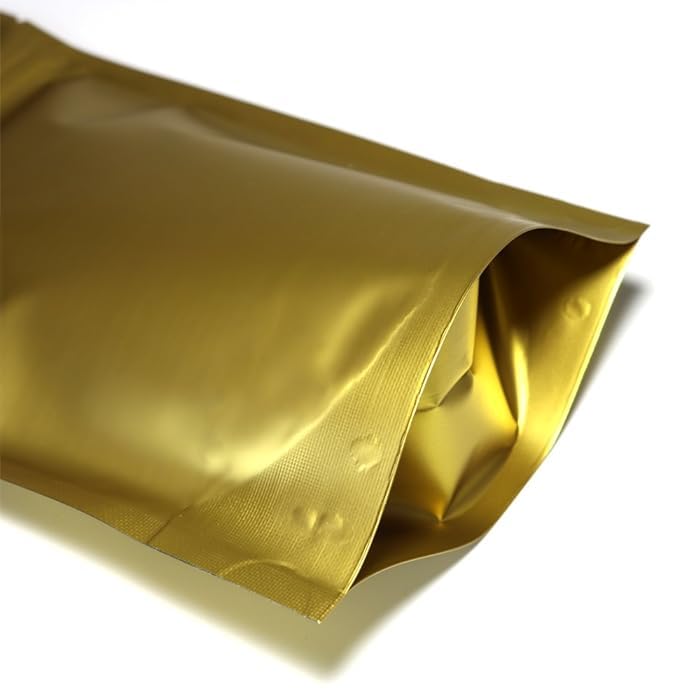 Deera DEERA Matt Finish Without Window Ziplock Reusable Storage Pouch Shiny Gold100mmx170mmPack of 50  - Image 5