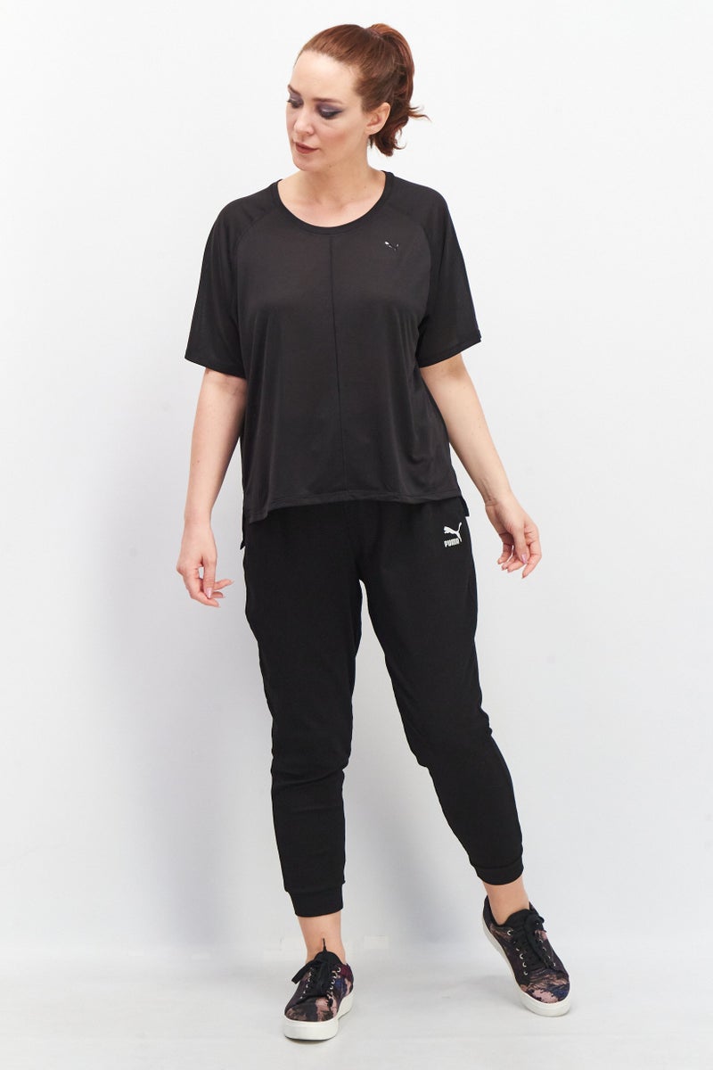 PUMA Women Relaxed Fit Brand Logo Training Top, Black - Image 4