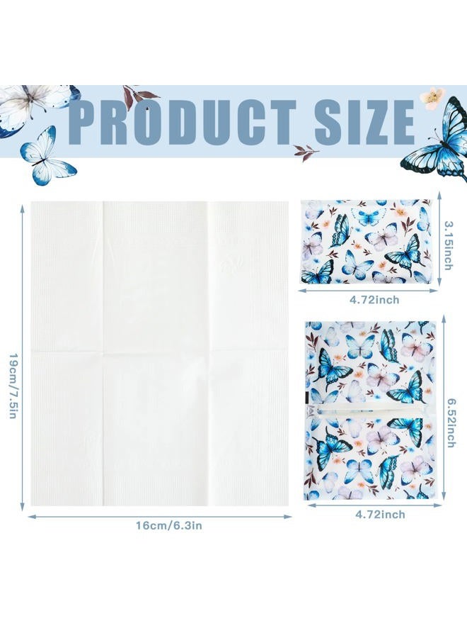 Geyee 50 Packs Facial Tissue Slim Tissues Bulk Wallet Size Travel Disposable Pocket Wedding for Guest School Purse Home Supplies, 500 Sheets 3 Ply (Vintage Butterfly) (OF-Geyee-2340) - Image 2