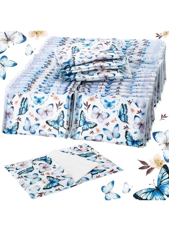 Geyee 50 Packs Facial Tissue Slim Tissues Bulk Wallet Size Travel Disposable Pocket Wedding for Guest School Purse Home Supplies, 500 Sheets 3 Ply (Vintage Butterfly) (OF-Geyee-2340) - Image 1