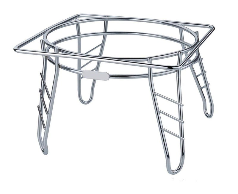 VIPREKHO Fancy Freestanding Water Pot And Matka Stand Stainless Steel Pot Stand Kitchen Tiered Shelf Rack Chrome Plated Plant Pot Stand 1 Pcs