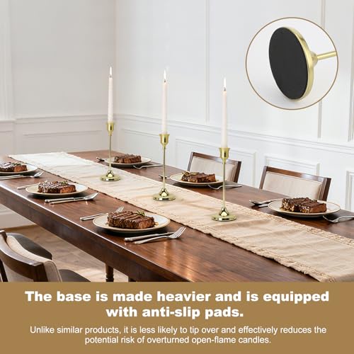 Tunyet Candlestick Holders 6PCS, Metal Taper Candle Holder, Gold Candle Holders for Pillar Candles, Candle Holder for Wedding Fireplace Mantel Housewarming Gift - Image 3