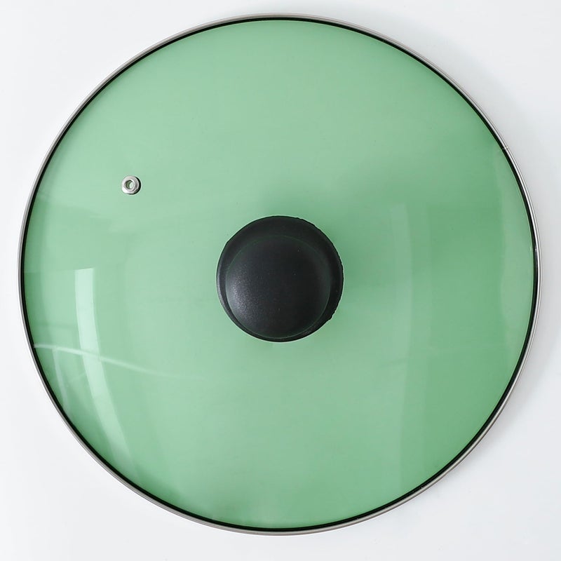 The Better Home Pot Lids (Big - 26 cm) | Glass Lid For Utensils With Steel Rim | Universal Cooking Lid | Lids For Utensils | Lid For Kadai & Pans | Cooking Pan Lid (Green) - Image 2