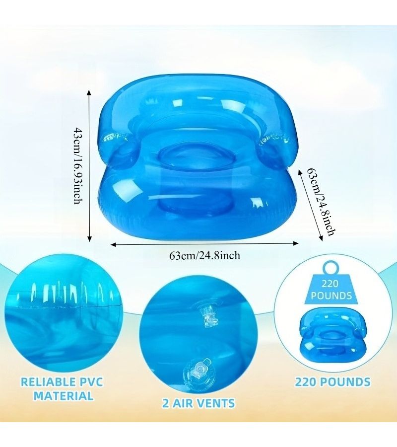 Pink Portable PVC Air Mattress Sofa for Outdoor Garden Nap Reading Lounge Chair Indoor All Seasons - Image 3