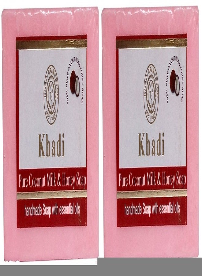 Parvati Gramodyog Khadi Coco-Milk Honey Soap 125 gm (Pack of 2) by Parvati Gramodyog Herbal Products - Made in India