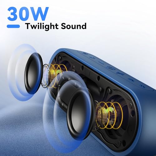 Tribit XSound Plus 2 30W 5.3 Bluetooth Wireless Speakers,Powerful Louder Stereo Sound with Bass-Enhanced XBass Function,24H Playtime,IPX7 Waterproof,Built in Mic,150ft BT Range for Home/Outdoor,Blue - Image 2
