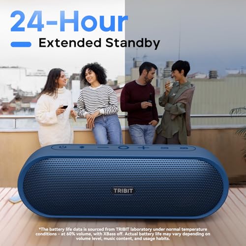 Tribit XSound Plus 2 30W 5.3 Bluetooth Wireless Speakers,Powerful Louder Stereo Sound with Bass-Enhanced XBass Function,24H Playtime,IPX7 Waterproof,Built in Mic,150ft BT Range for Home/Outdoor,Blue - Image 3