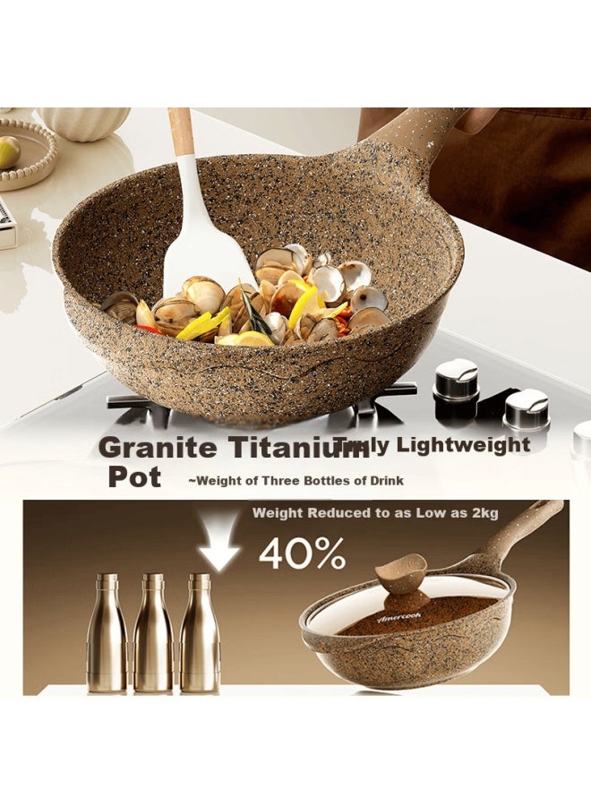 Amercook Alfita Non-stick Maifan Stone Frying Pan Flat Bottom Stir-fry Pan Skillet For Induction And Gas Cooktops - Image 3