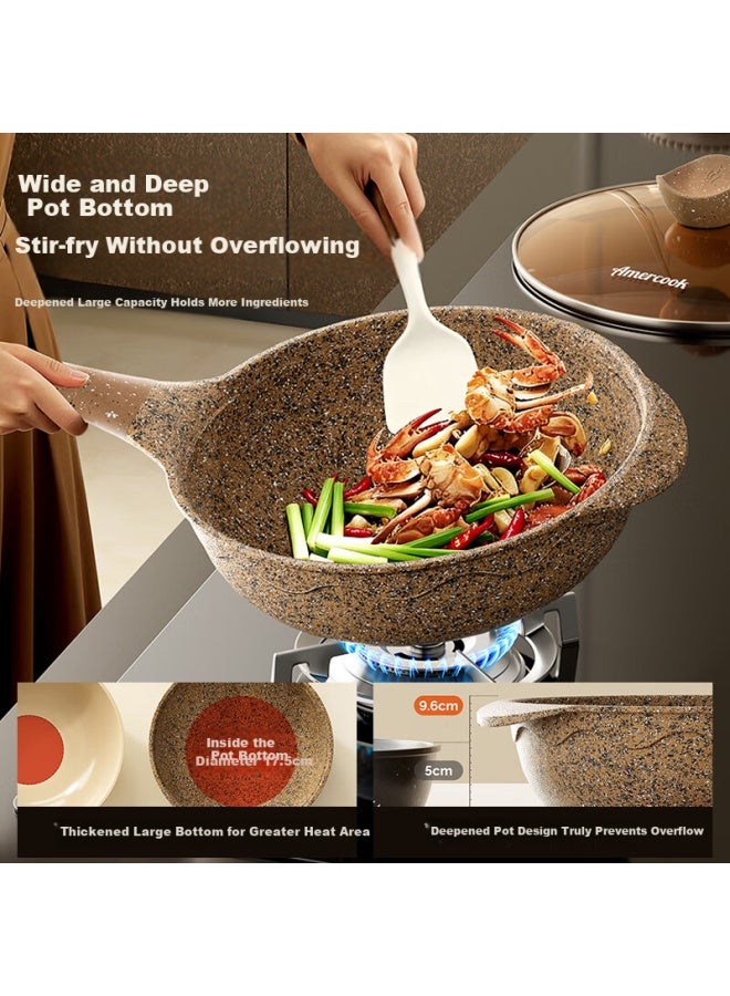 Amercook Alfita Non-stick Maifan Stone Frying Pan Flat Bottom Stir-fry Pan Skillet For Induction And Gas Cooktops - Image 4