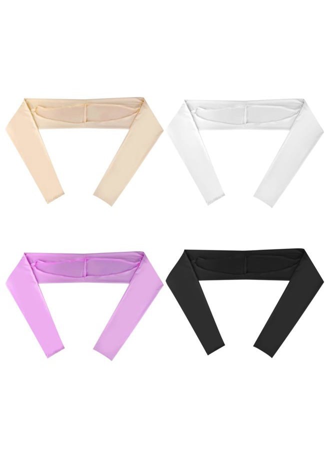 Yookat 4 Pieces Cooling Shawl Golf Cooling Shawl Arm Sleeve Sun Protection Golf Shrug for Women Men Outdoor Sports, Black, White, Purple, Nude, L - Image 3