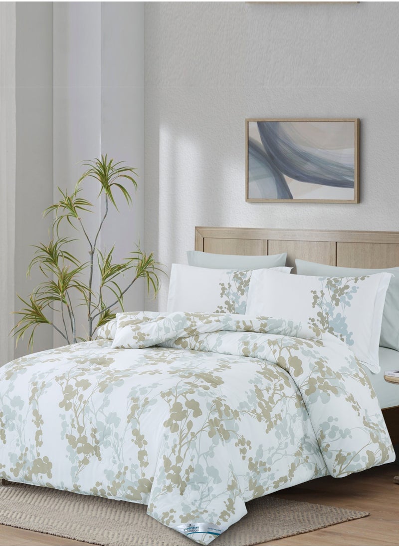 Donetella Printed Comforter Set 4-Pcs Queen Size All Season Bed Fits(140 X 200 Cm)Bedding Set With Removable Filler And Down Alternative Filling, Seashell  - Image 2
