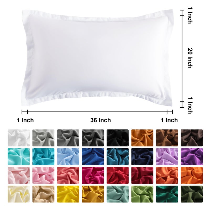 NTBAY King Pillow Shams - 2 Pack Brushed Microfiber 20x36 Sham Covers - Super Soft and Cozy, Wrinkle, Fade, Stain Resistant 20x36 Inches Oxford Pillowcases, White - Image 4