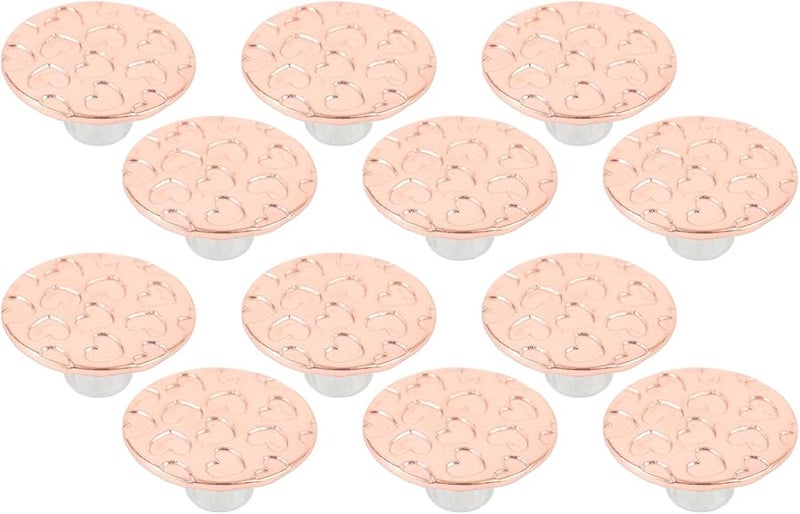 أزرار بنطلون من الألومنيوم بتصميم القلب بلون الذهب الوردي للقمصان والحقائب والمرايل - Image 3