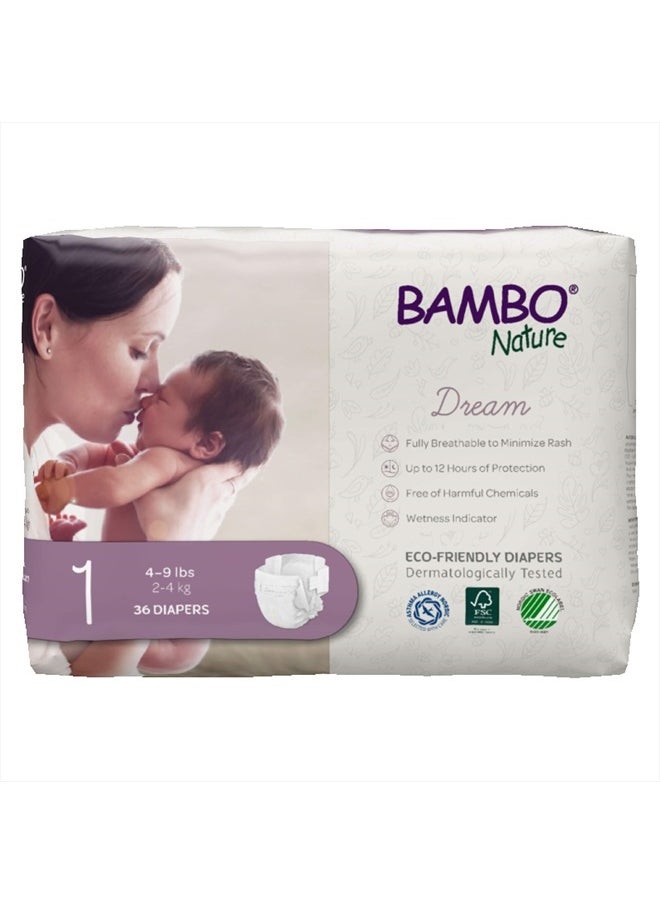 BAMBO NATURE Premium Baby Diapers (SIZES 0 TO 6 AVAILABLE), Size 1, 36 Count  - Image 1