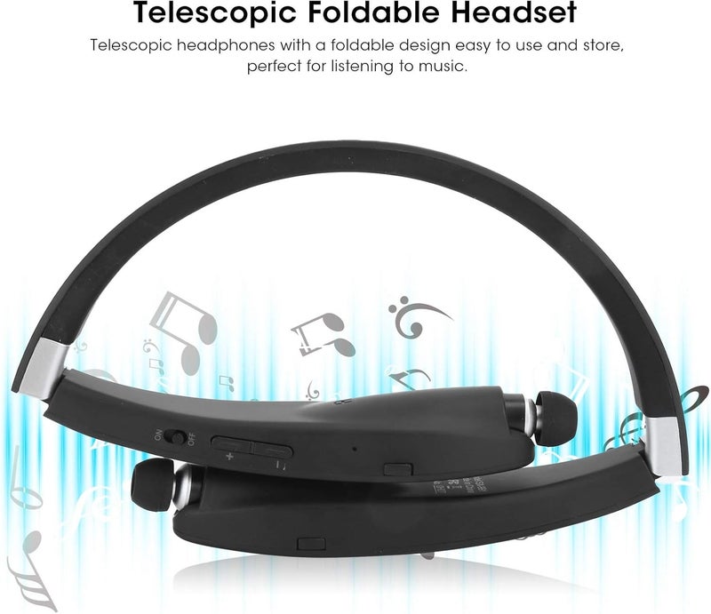 Dilwe سماعات ديلوي SX991 ستيريو بلوتوث 50 مع سماعات أذن قابلة للسحب وسماعات بلوتوث 50 قابلة للطي 2 في 1 سماعات رياضية عالمية للعمل من المنزل ومشاهدة الفيديو - Image 3