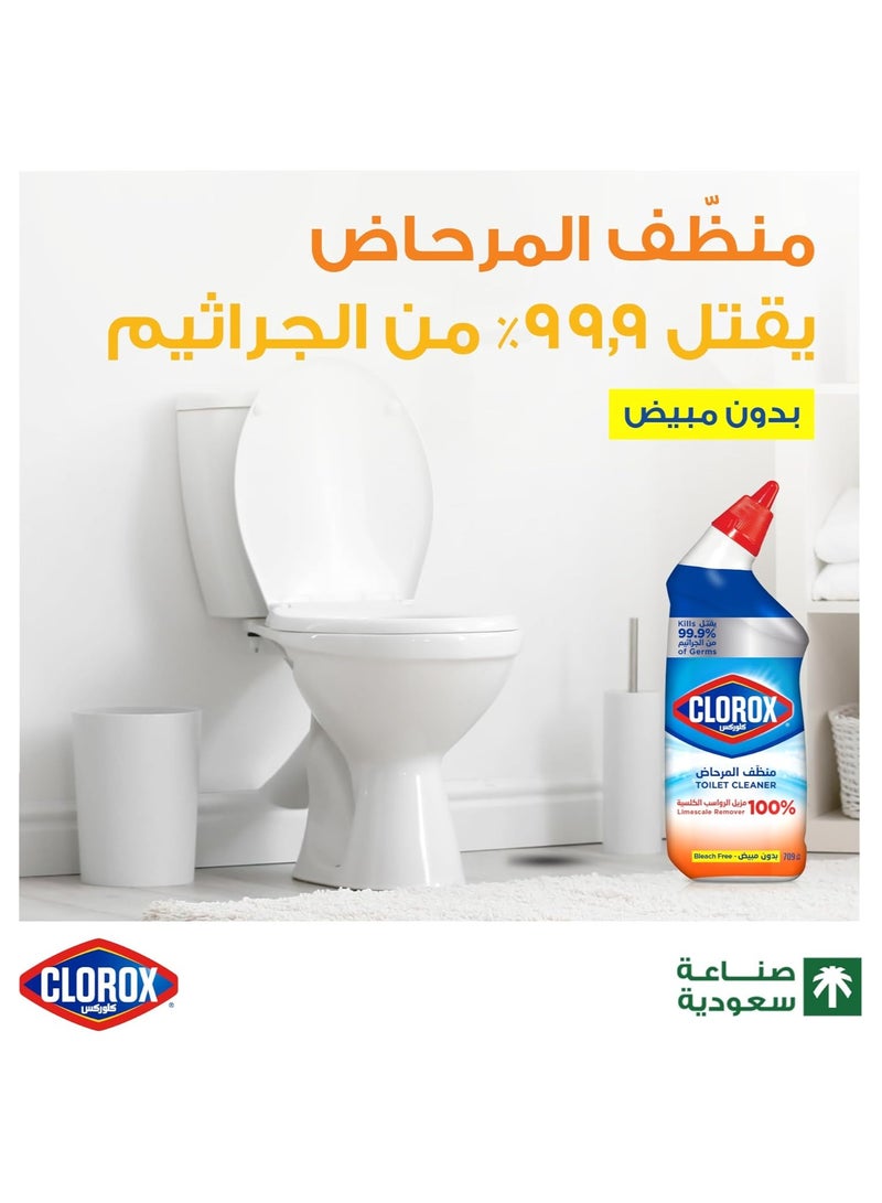 Clorox Toilet Cleaner Limescale Remover, 709 ml, Kills 99.9% of Germs and Removes Rust Stains and Limescale, Bleach Free - Image 2