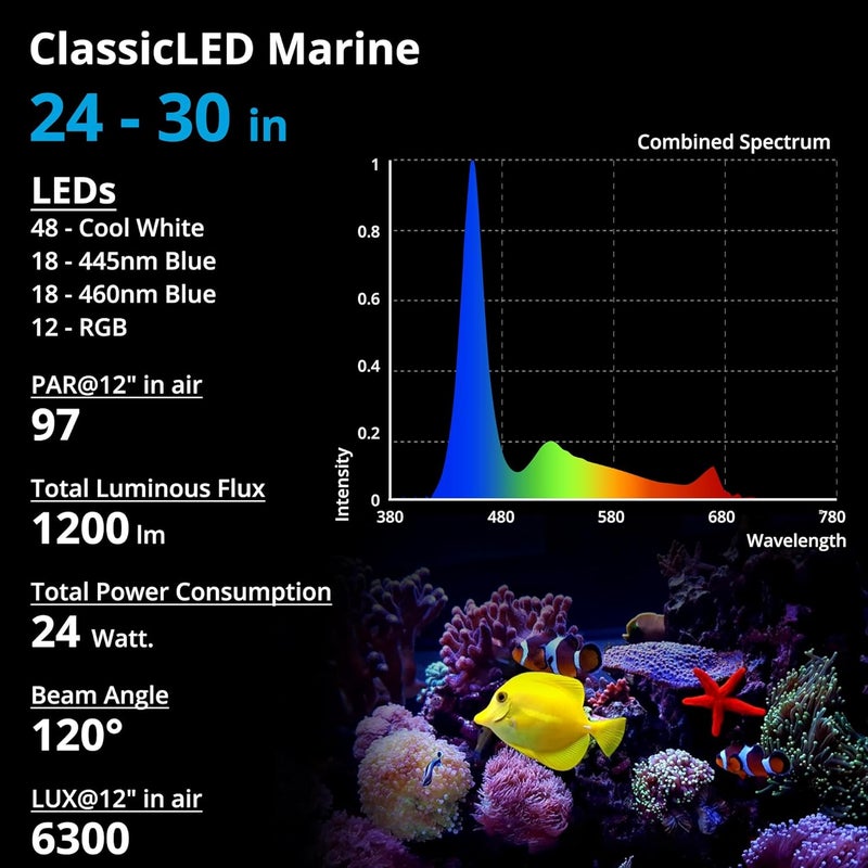 NICREW 24W Saltwater Aquarium Light, Marine LED Reef Light for Corals, Programmable Timer Controller, 24 to 30-Inch - Image 4