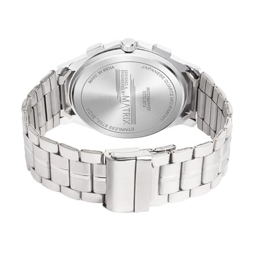 Matrix Blue, Black & Silver Dial, Day & Date Functioning, Stainless Steel Strap Analog Watch for Men & Women (Green) - Image 4