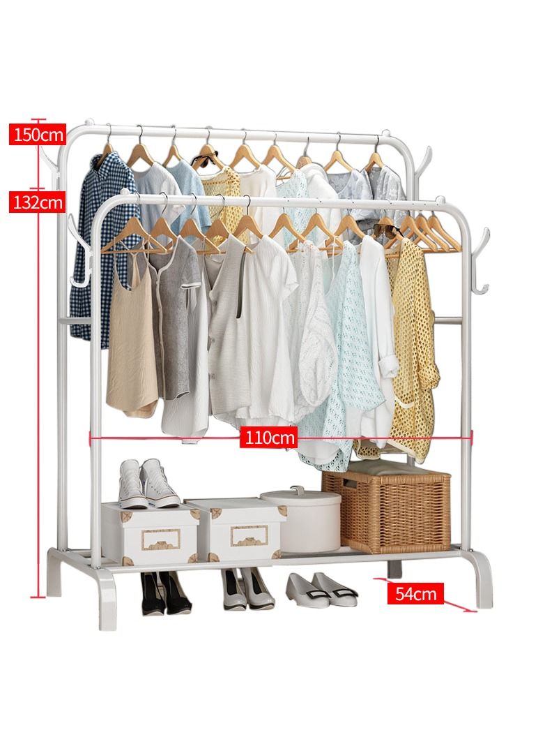 MTL Clothes Organizer And Metal Stand White 110*54*150cm - Image 2