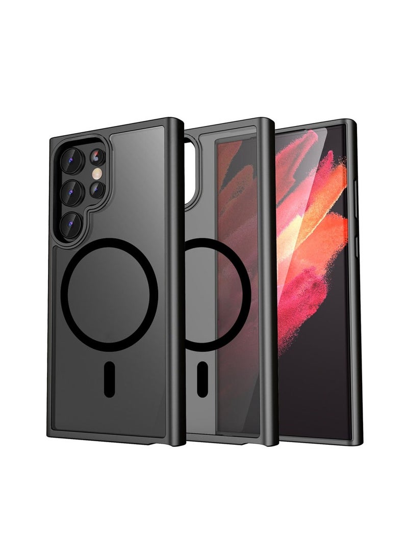 for Samsung S24 Ultra Case, Compatible with MagSafe, Magnetic Translucent Matte Back Shockproof Cover with Strong Magnet, Slim Thin Full Protection Phone Case for Galaxy S24 Ultra 5G