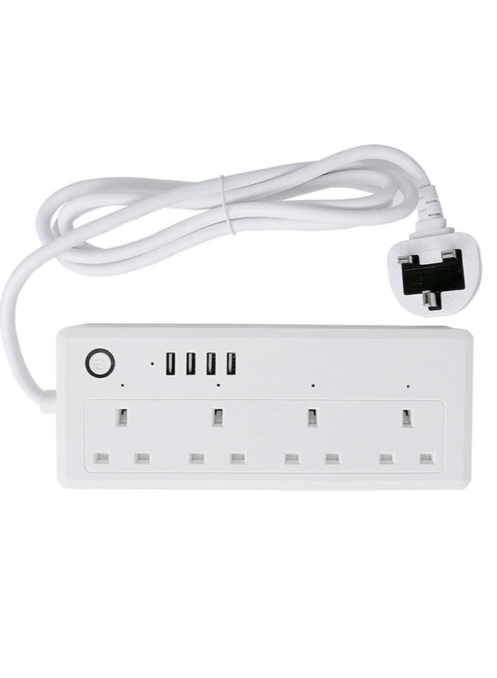 Technowhale Technowhale Smart Power Strip UK WiFi Plug with Tuya application Power Monitor 1.8m Cable Length with 4 AC Socket 4 USB Ports and 1 USB-C Smart Home Appliance Voice Control for Alexa and Google Home  - Image 2