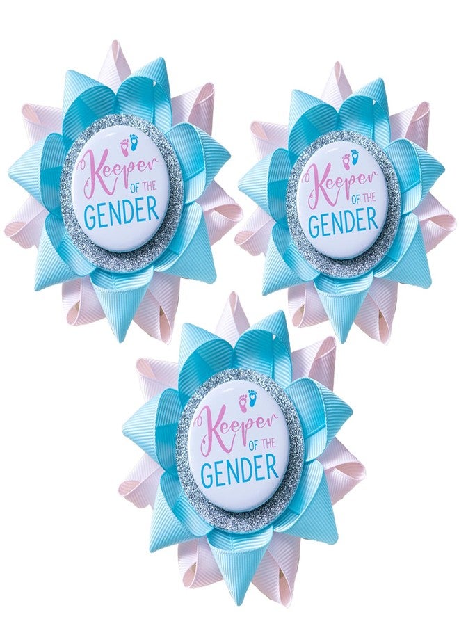 Puremigo 3 PACK Keeper of the Gender Pin, Pink and Blue Gender Reveal Party Decorations, Boy or Girl Pins, Gender Reveal Ideas, Gender Reveal Decoration - Image 2