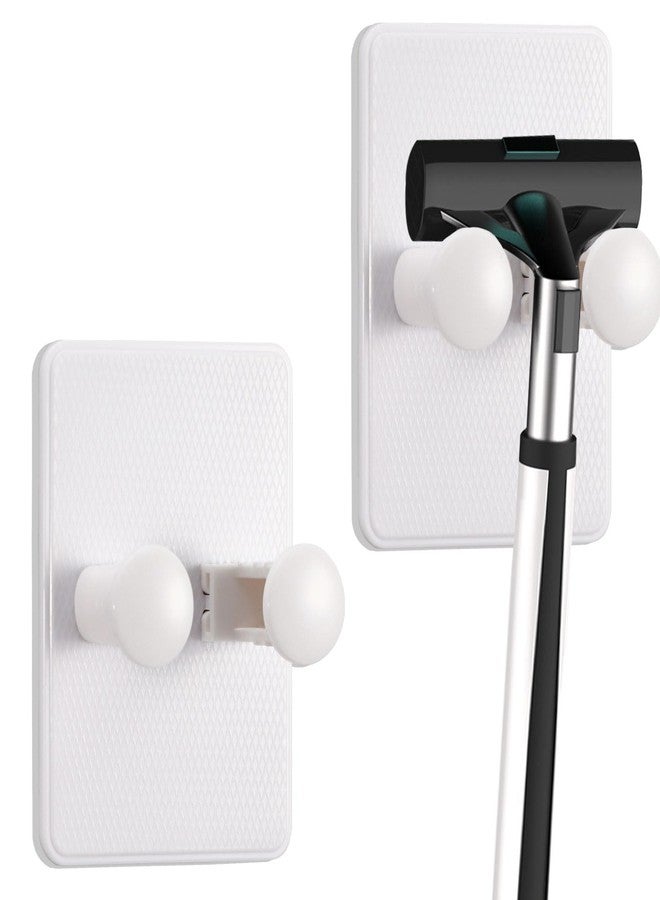 SNOMEL 2 Pcs White Plastic Razor Holder for Shower Wall, Shaver Storage Hooks, Waterproof Self Adhesive Hooks, Removable, Easy Install - Image 1