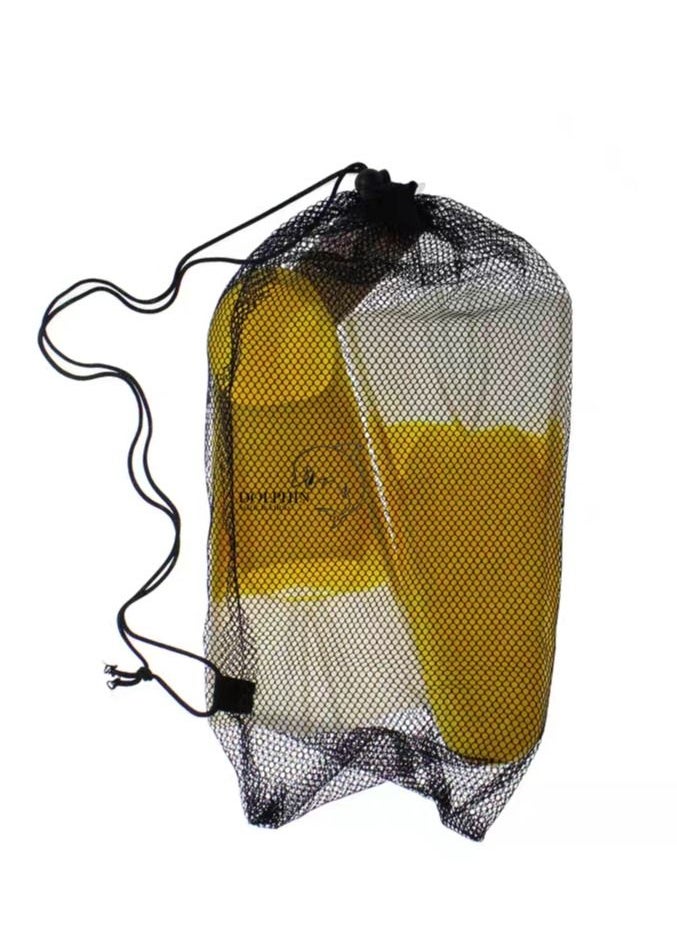 Dolphin Silicone Swim Training Short Fins, Yellow/White, Size L (39-41)  - Image 4