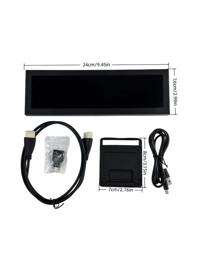 8.8 بوصة شاشة عرض ثانوية تعمل بالطاقة عبر USB مع شاشة AIDA64 وقوس تركيب قابل لضبط الارتفاع - Image 2