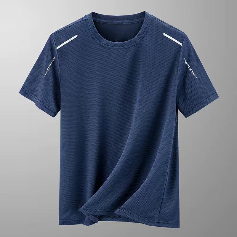 Short-sleeved T-shirt Men's Summer 2024 New Fashion Brand Ice Silk Thin Printed T-shirt Loose Casual Half-sleeved Top - Image 1