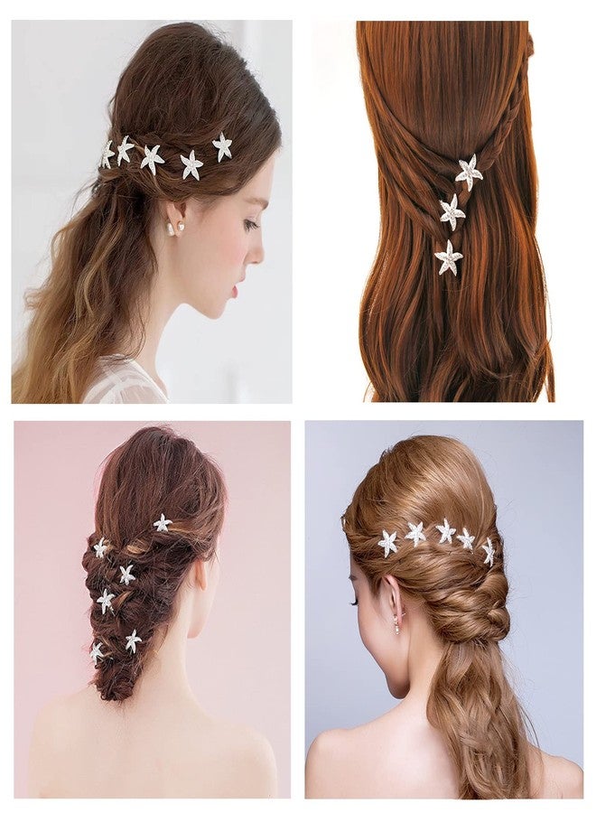 Jaciya 18 Pack Bride Crystal Rhinestone Starfish Hair Pin Hair Jewelry Hair Accessories Women Headwear Headdress for Beach Themed Wedding,Party, Hair Clips for Women - Image 5