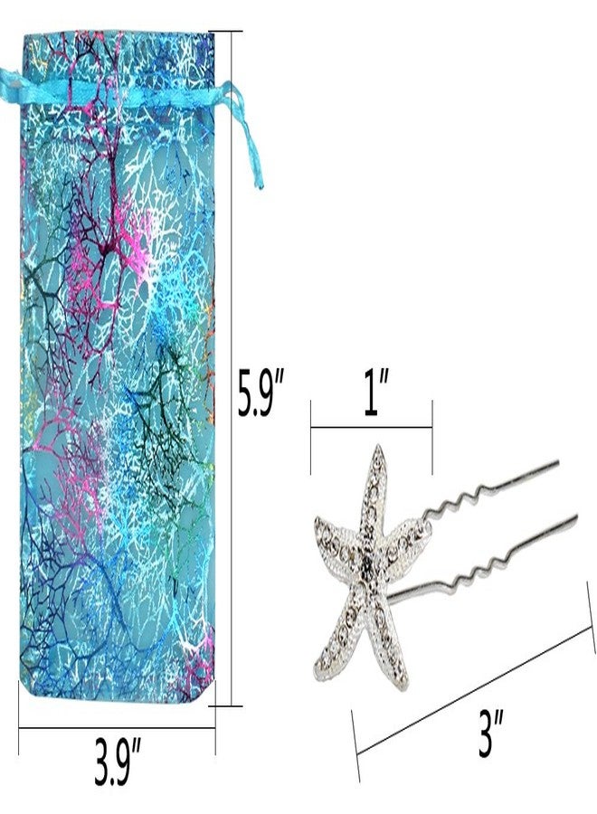 Jaciya 18 Pack Bride Crystal Rhinestone Starfish Hair Pin Hair Jewelry Hair Accessories Women Headwear Headdress for Beach Themed Wedding,Party, Hair Clips for Women - Image 4